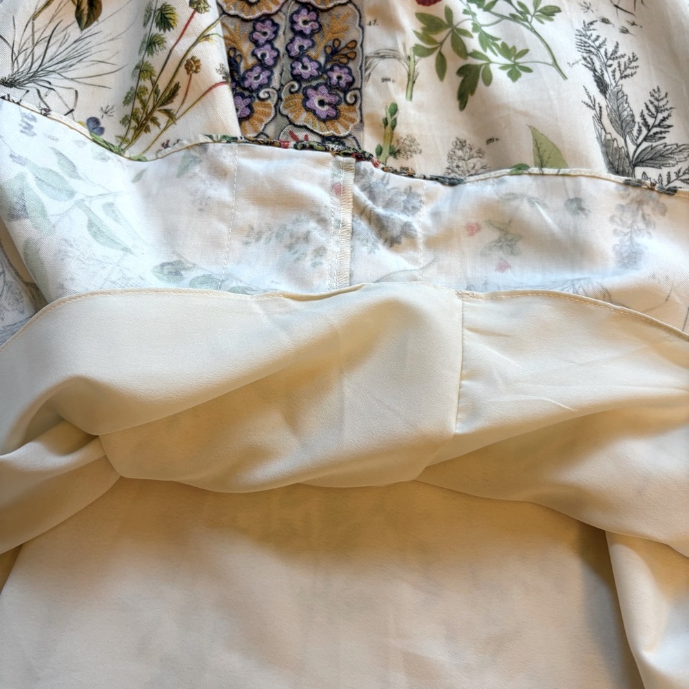 Anthropologie Women’s XS Donna Floral Embroidered Cream Midi Dress Cottagecore - Picture 7 of 12